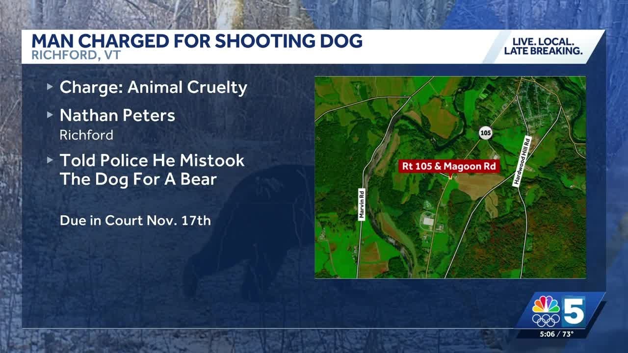 Man charged with animal cruelty after shooting, killing dog in Vermont ...