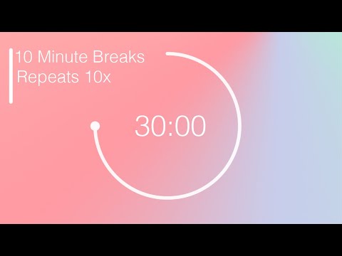 Pastel - 30 Minute Timer with 10 Minute Breaks - Pomodoro Technique - Study and Focus Timer