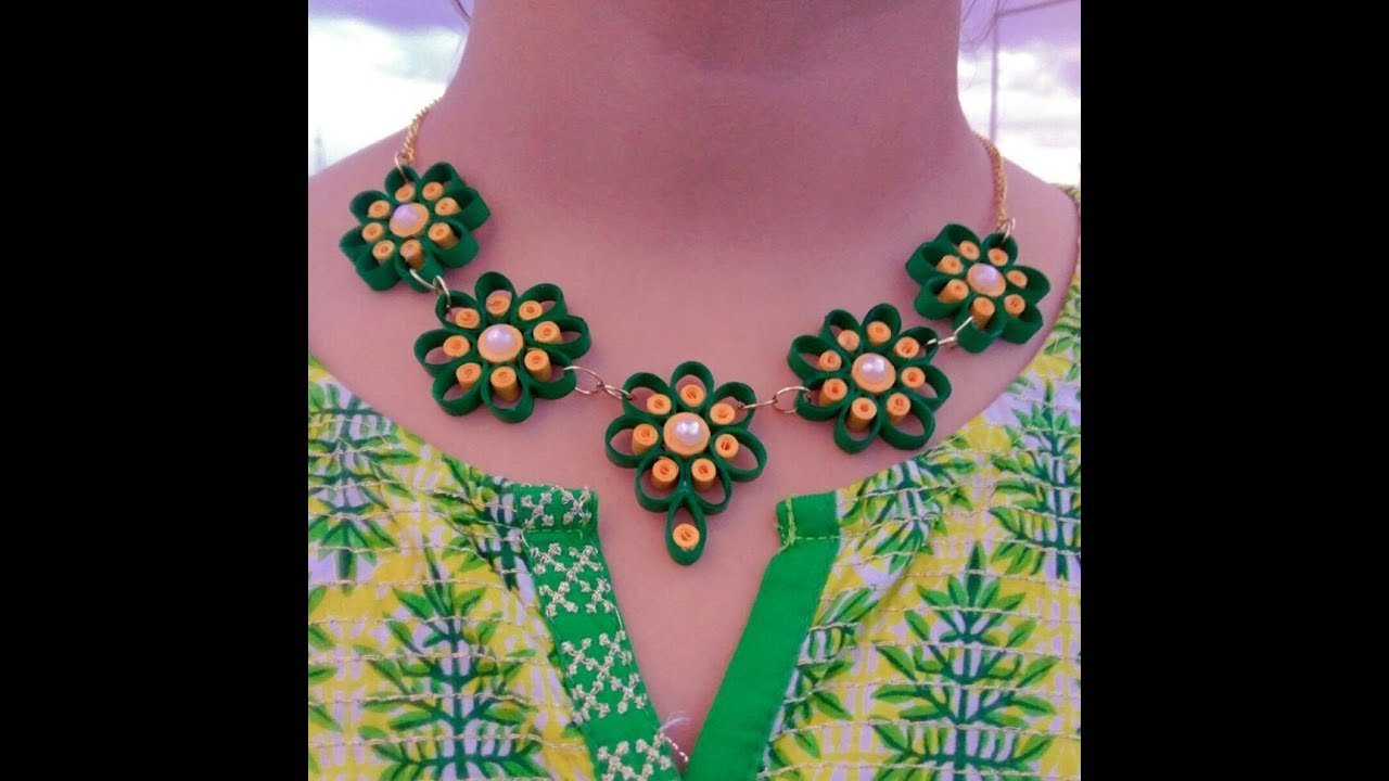 Quilling Necklace DiY in Hindi Video 6 YouTube