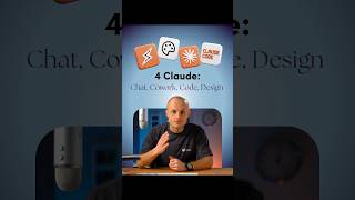 4 Claude: Chat, Cowork, Code, Design explained in under 49 seconds. Save this video 👉 #claude