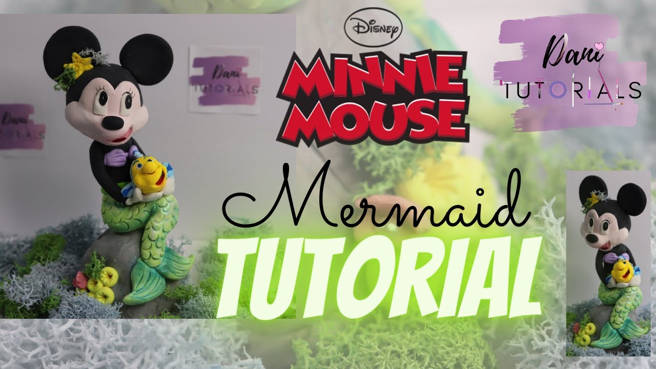 HOW TO MAKE MINNIE MOUSE MERMAID TUTORIAL, CLAY, CAKE TOPPER