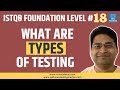 ISTQB Foundation Level #18 - Types of Software Testing | Test Types