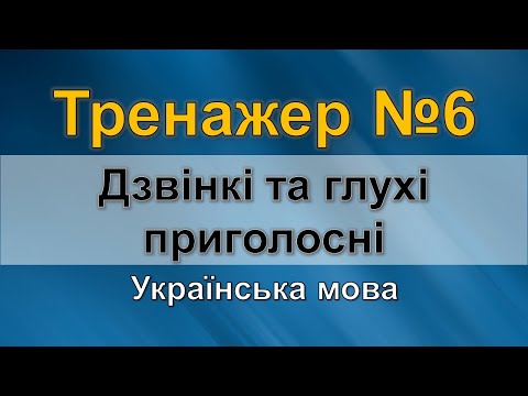 Тренажер №6. Дзвінкі та глухі приголосні (Українська мова)