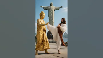 Jesus And Buddha Jousting Midjourney Shorts Aiart Ai Jesus Wolink Buddha Memes 