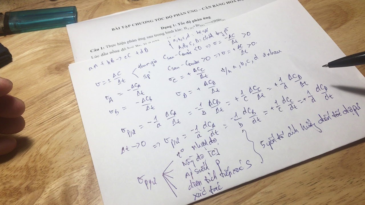 Hoá Đại Cương: Tốc độ phản ứng