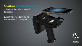 Attaching the EC50/55 mobile computer to the RFD40 UHF RFID Standard Sled | Zebra