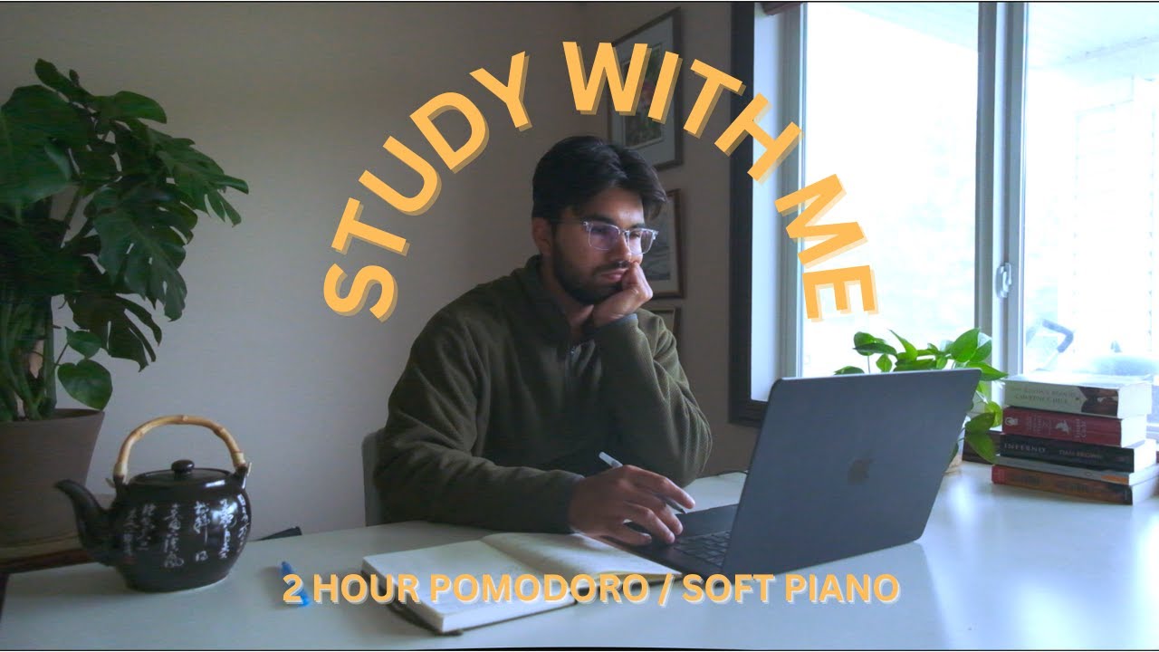 2 HOUR STUDY WITH ME - POMODORO / SOFT PIANO - YouTube