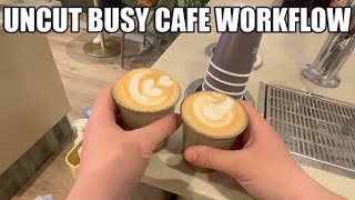 POV 1 hour of uncut barista workflow