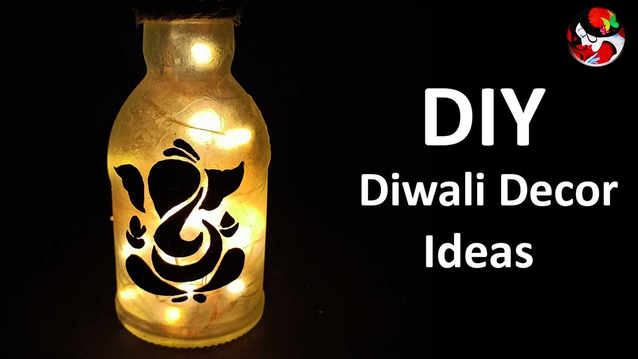 Glass Bottle Decoration Ideas/ Diwali Decoration Ideas 2020 /Glass ...