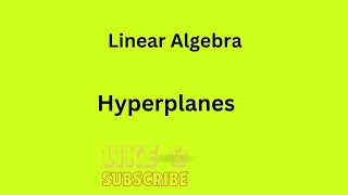 Hyperplanes in linear algebra//