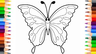 Drawing Beautiful Butterfly How to Draw a Butterfly Color and Draw Butterfly Drawing Little Baby Boo