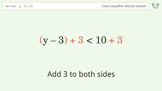 Y3 Less Than 10  Solve Linear Inequalities With One Unknown