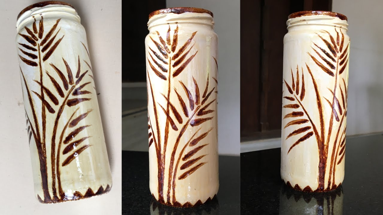 Coffee Painting On Bottle Easy painting on glass jar painting with