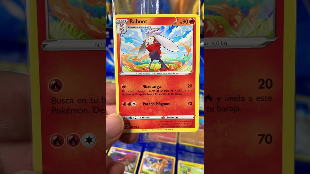 Raboot es una de las tarjetas mas dificiles de la coleccion pokemon y vuala  #pokemon #pokemontcg 