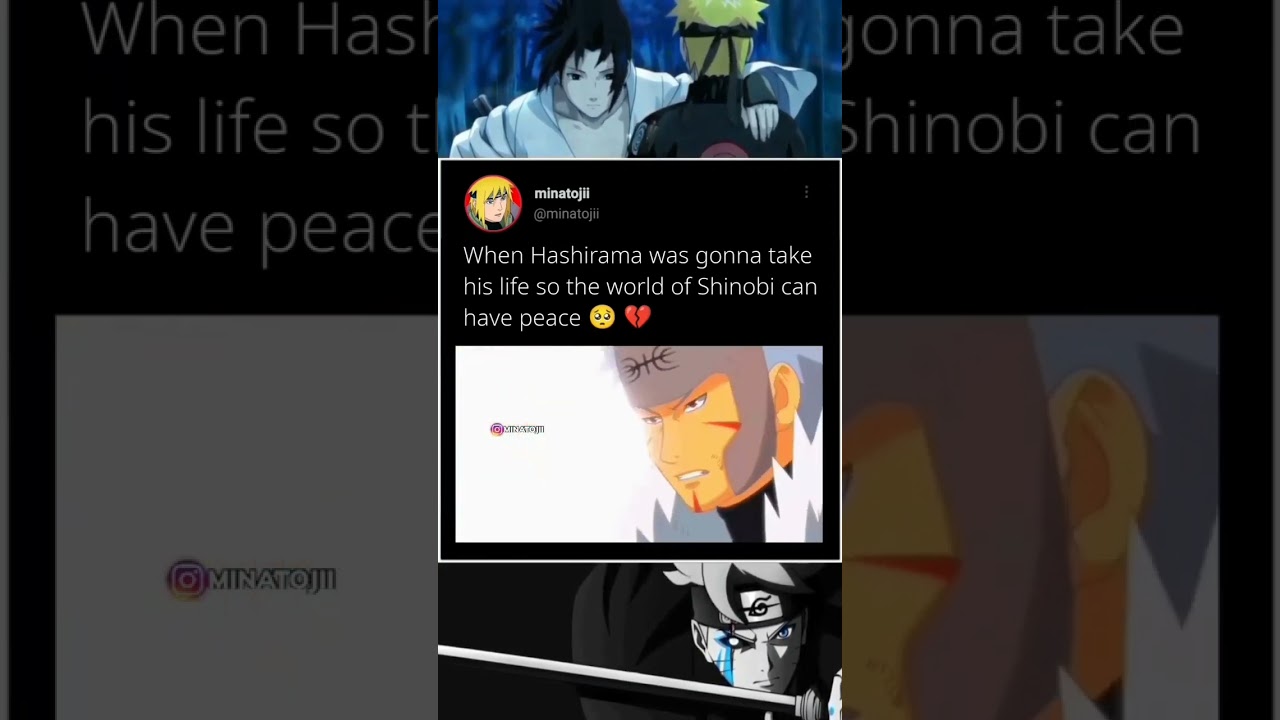 When Madara stoped Hashirama to kill himself 💔