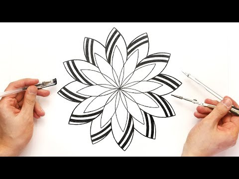 Рисование абстрактного кругового узора цветка, drawing geometric flower