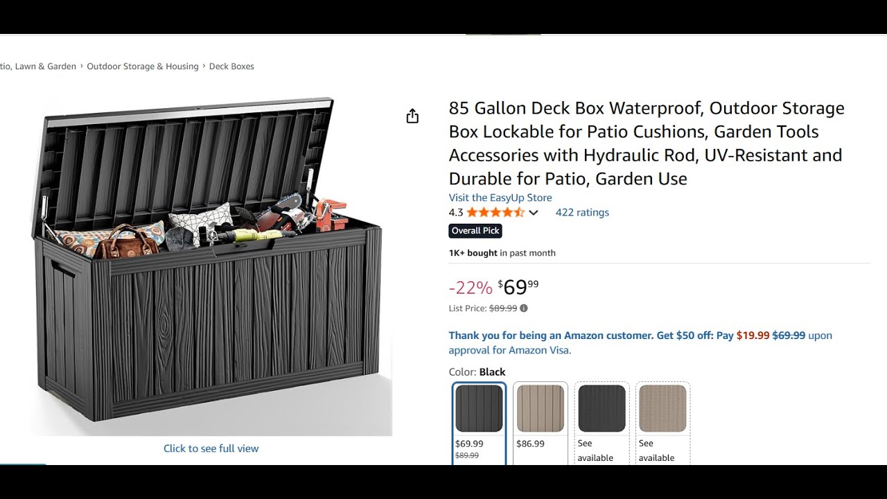 Step by Step to Assemble 85 Gallon Deck Box Waterproof, Outdoor Storage Box