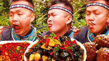 【ASMR MUKBANG】De man daagde de hete en pittige escargots uit, de tofu-leeuwenkop, vol pittigheid