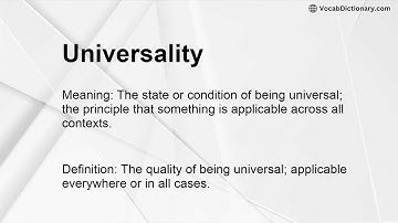 Universality Meaning