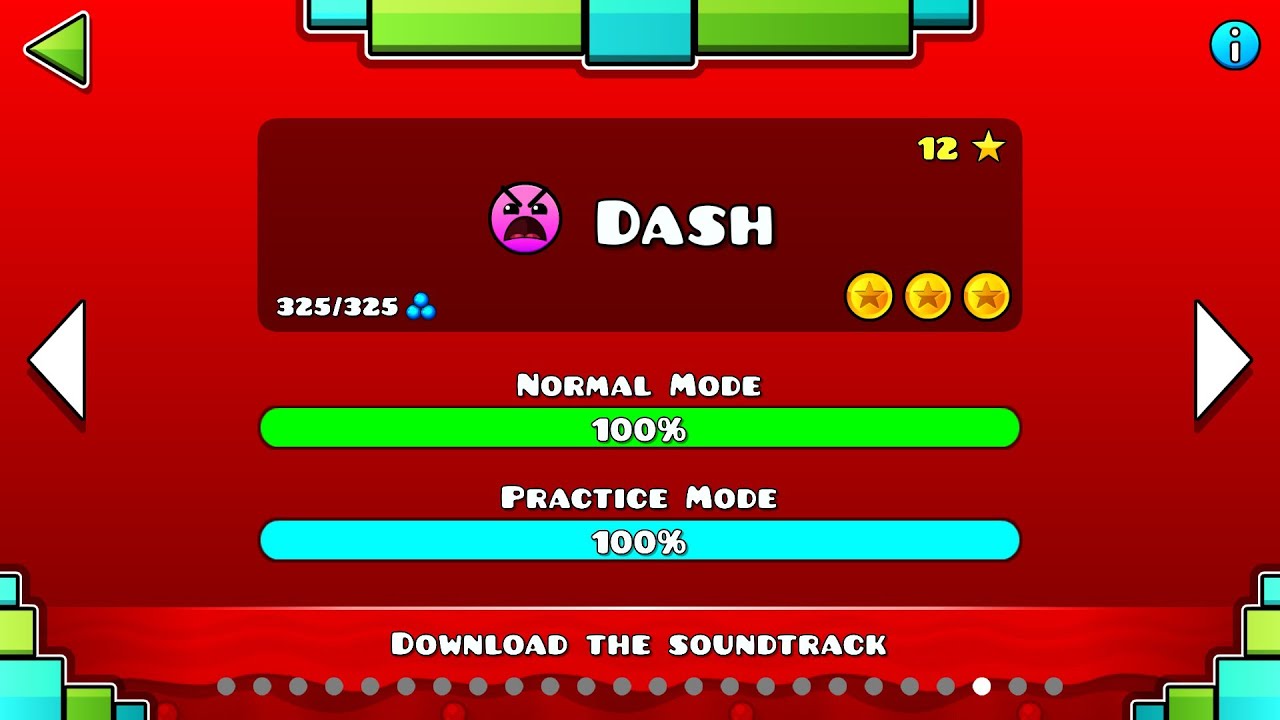 Geometry Dash 2.2 – “Dash” 100% Complete [All Coins] 
