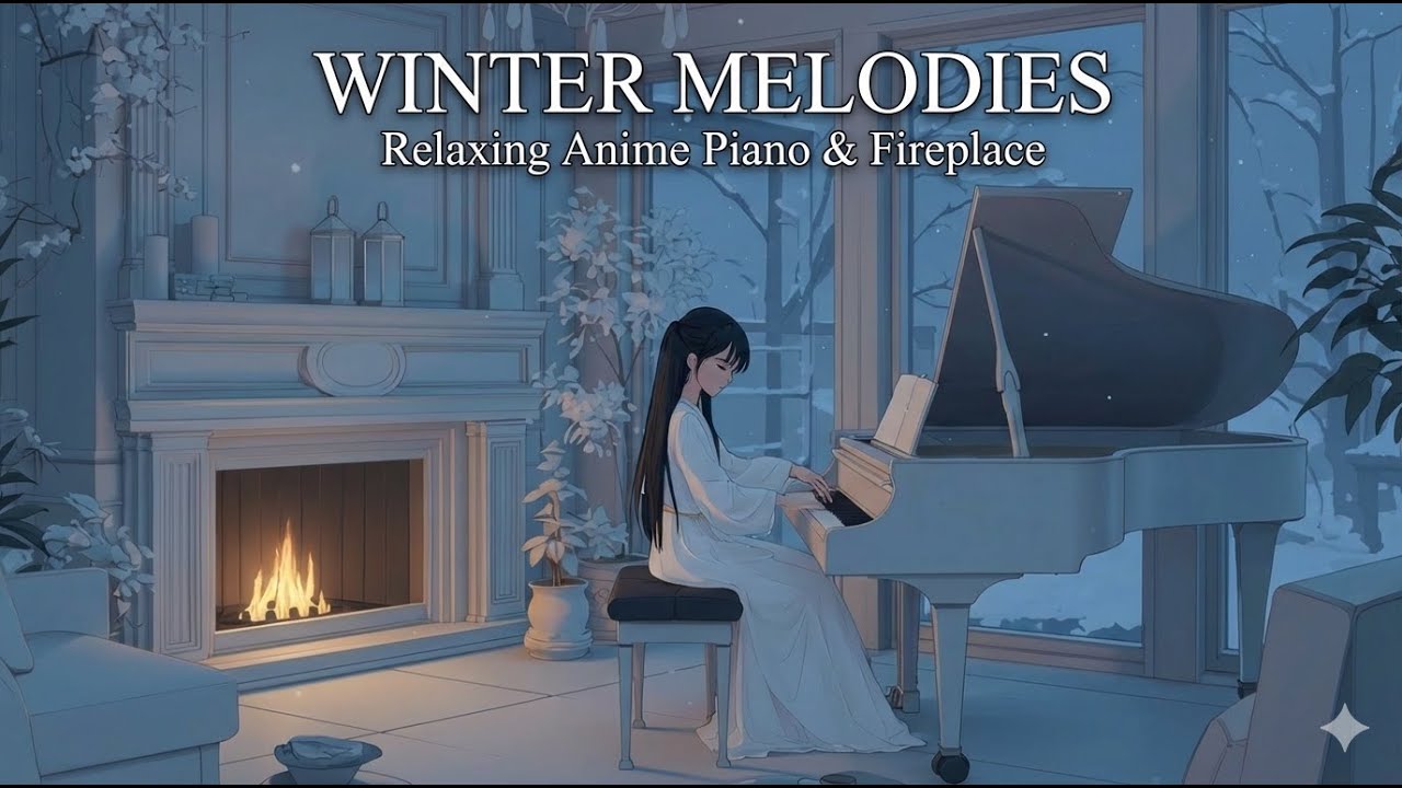 Relaxing Sleep Music 💤 Snowfall Ambience & Soft Piano for Peaceful Night Sleep