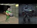 Doom (2016) vs Doom (93-94) Weapons Comparison - With 3rd Person Doom Guy Holding the Guns