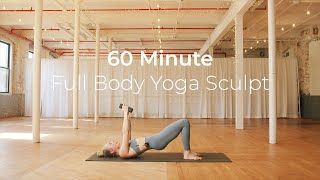 60 Minute Total Body Yoga Sculpt with Kaylie Daniels // Power Sculpt Barre Cardio HIIT Pilates // screenshot 1