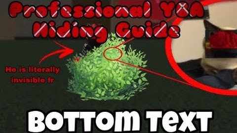 [YBA] PRO SBR HIDING GUIDE IDK (Totally high effort)