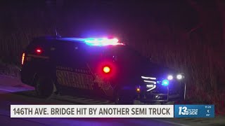 146th Avenue bridge struck by another semi, closing US-131
