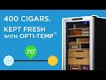 400 Count Cigar Humidor, Climate Controlled with Opti-Temp™