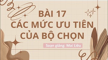Tin học 12 | Kết nối | KHBD Bài 17. Các mức ưu tiên của bộ chọn