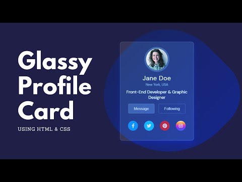 Real Glassmorphism profile card UI  design using HTML & CSS