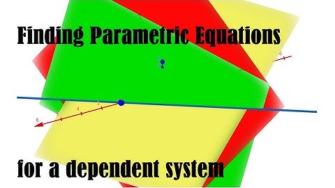Finding the Parametric Equations for a Dependent System of 3 Equations