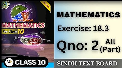 Class 10 Maths Ex: 18.3 Q/2 Solution. #sindhboard #class10maths