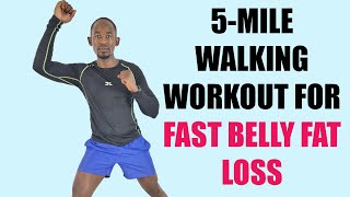 5-MILE Walking In Place Workout for Fast Belly Fat Loss?600 Calories in 1 Hour?