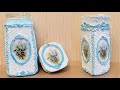 DIY/Decor coffee jar  /How to Decor glass jar with air dry clay/Decoupage on glass