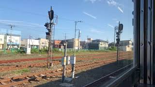 JR北海道 函館本線 普通列車函館行き 長万部駅 発車（2018年8月）