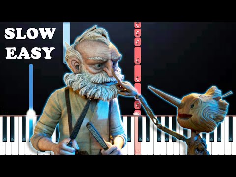 Ciao Papa - Guillermo del Toro's Pinocchio (SLOW EASY PIANO TUTORIAL)