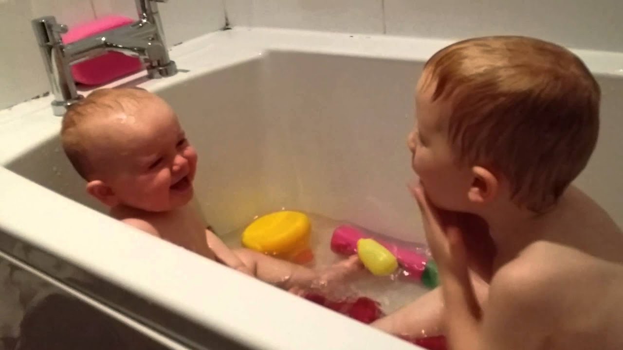 Ollie and Harry in bath YouTube