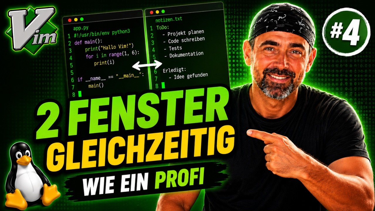 Vim Kurs Teil 4 - Bildschirm Teilen / Split - YouTube
