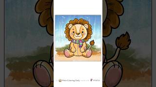 Cute Patchwork Lion | Coloring Timelapse 🦁🎨