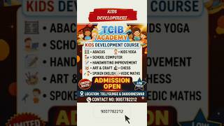 🌟 TCB KIDS COURSE 🌟#abacus #kidsyoga #vedicmaths #art& craft #handwritingimprovement #school #reels