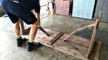 Folding Rustic Timber Trestle Table