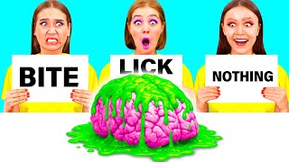 Bite, Lick or Nothing Challenge | Food Battle