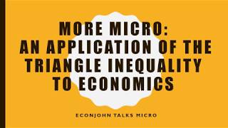 More Micro: Applications of the Triangle Inequality to Economics