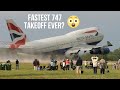 FAST TAKEOFF BY BRITISH AIRWAYS 747