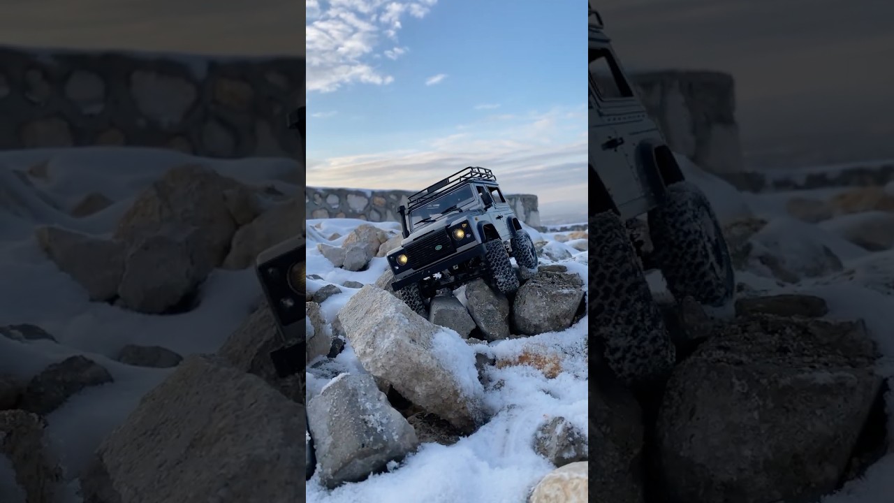 RC Land Rover Defender vs. Snowy Rocks: The Ultimate Off-Road Challenge!
