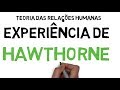 EXPERIÊNCIA DE HAWTHORNE | TEORIA DAS RELAÇÕES HUMANAS | ELTON MAYO