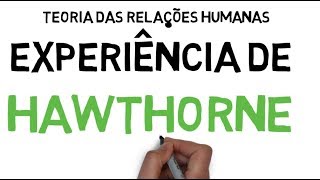 EXPERIÊNCIA DE HAWTHORNE | TEORIA DAS RELAÇÕES HUMANAS | ELTON MAYO