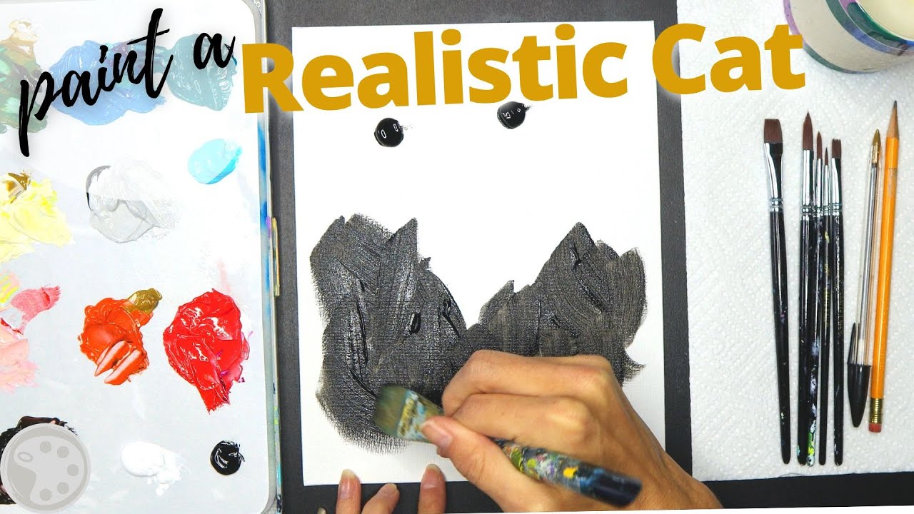 Realistic Cat Painting / Acrylic Painting YouTube
